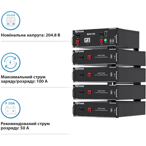 Аккумуляторная батарея Dyness HV51100-4, 20.48kW, 204.8V, 100Ah, LiFePO4