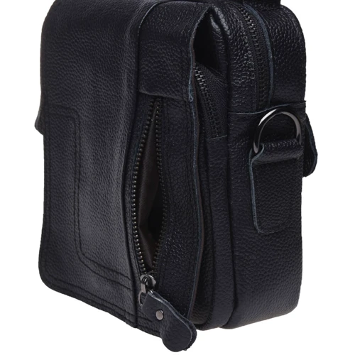 Чоловіча сумка через плече Keizer чорна (K1566-black): Тип ручки Без ручки