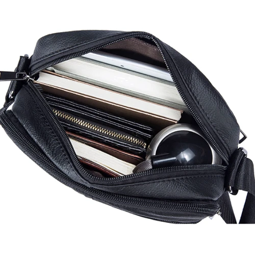Мужская сумка через плечо Buffalo Bags черная (SHIM7604A-black): Тип ручки Плечевой ремень, Без ручки