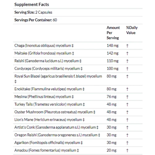Fungi Perfecti MyCommunity, Comprehensive Immune Support, 120 Vegetarian Capsule (FPI-03813) фото 4