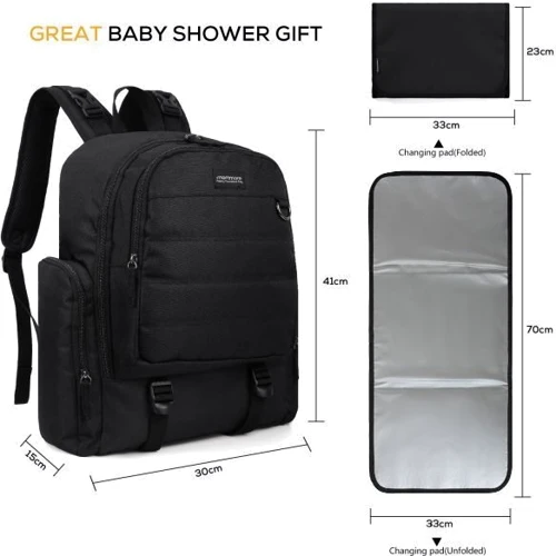 Рюкзак для мами Mommore чорний (MM0090004A001)