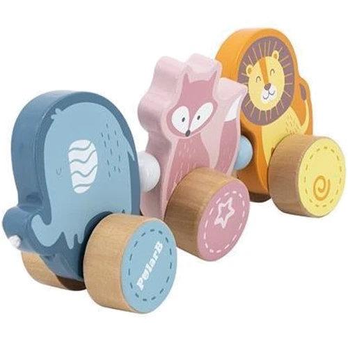 Деревянная каталка Viga Toys PolarB Зверята (44023)
