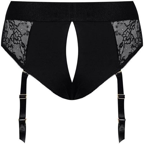 Кружевные трусы для страпона с подвязками для чулок Strap-On-Me DIVA HARNESS - XL