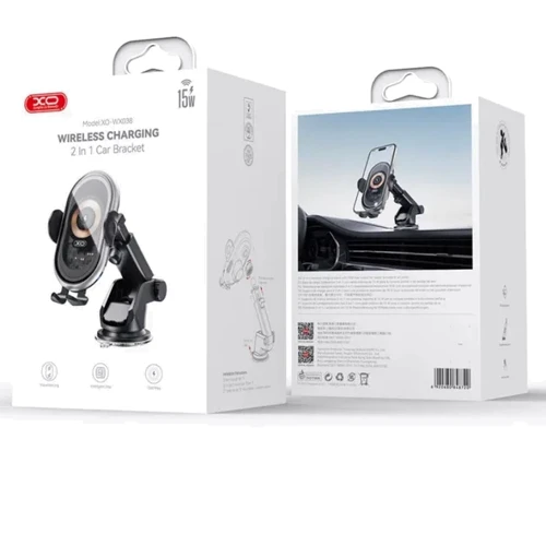 Держатель XO Car Holder WX038 Wireless Charger 15W Black фото 11