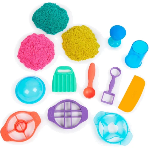 Набор песка для детского творчества Kinetic Sand Цветные приключения 3 цвета 907 г (71647): Вид Лепка