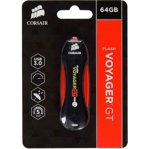 USB-флешка Corsair 64GB Voyager GT USB 3.0 Black / Red (CMFVYGT3C-64GB): Максимальна швидкість запису, МБ / с 80