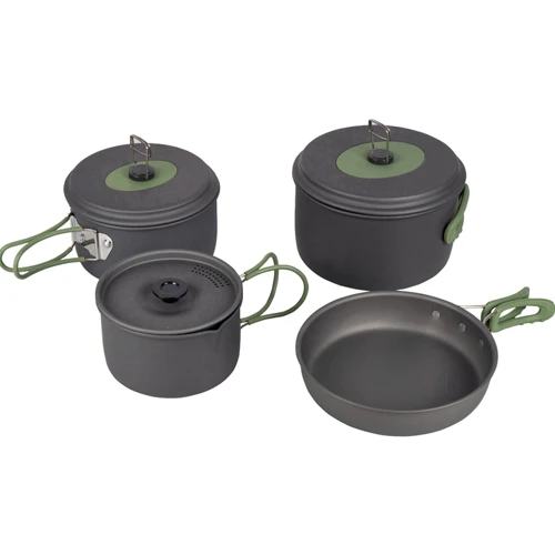 Набір посуду Bo-Camp Explorer 4 Pieces 19 Hard Anodized Grey/Green (2200241)