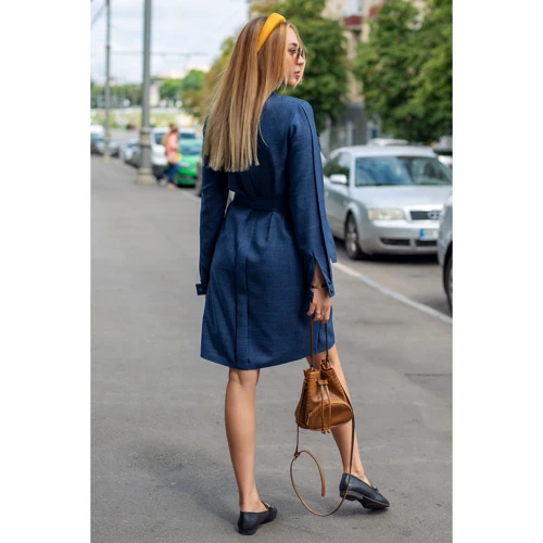 Сукня FLFashion Хоо ХПХ 3254 46 темно-синє повсякденне до середини стегна: Склад льон