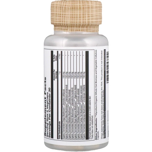 Solaray, Organically Grown Fermented Mushroom Complete, 600 mg, 60 VegCaps (SOR-95379): Форма випуску капсули