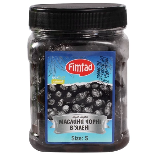 Маслины черные FIMTAD вяленые S 450 г PET (8681957370655)
