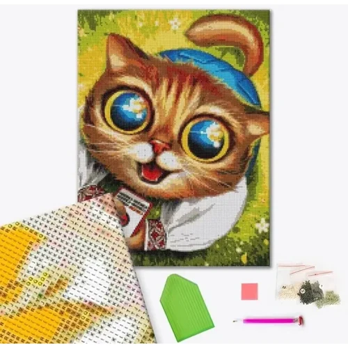 Алмазная мозаика Brushme Котик из ПВО 40х50 см (DBS1123)
