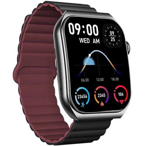 Смарт-годинник Forever Tiron SWM-300 Black + ремінець: Дисплей 1.96" 3D AMOLED