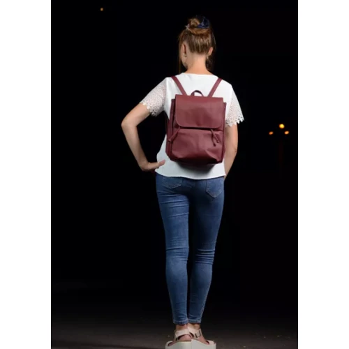 Женский рюкзак Sambag Loft MEN бордо (22220005): Тип ручки Плечевой ремень, Короткая ручка