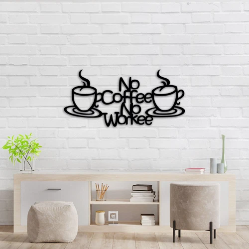 Настенный декор Деревянное панно Wortex Woods No Coffee no Workee 50x24 (WALL60001-50x24) фото 2