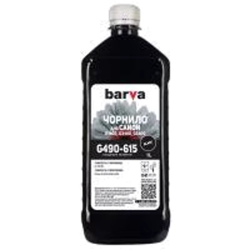Чернила Barva CANON GI-490 1л BLACK pigmented (G490-615): Цвет Black