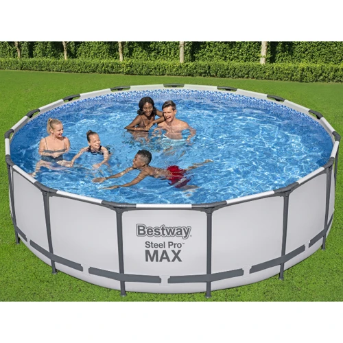 Бассейн Bestway каркасный 457-122 см (56438) (фильтр-насос, лестница, тент, в коробке, 62.5-116-38см) фото 2