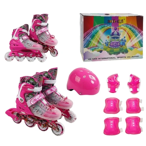 Раздвижные ролики Best Roller колеса PU 9637-76 L (39-43) Розовые