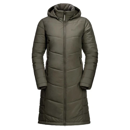 Куртка Jack Wolfskin North York Coat W 1205501-5066 40 серо-зеленая зимняя с капюшоном