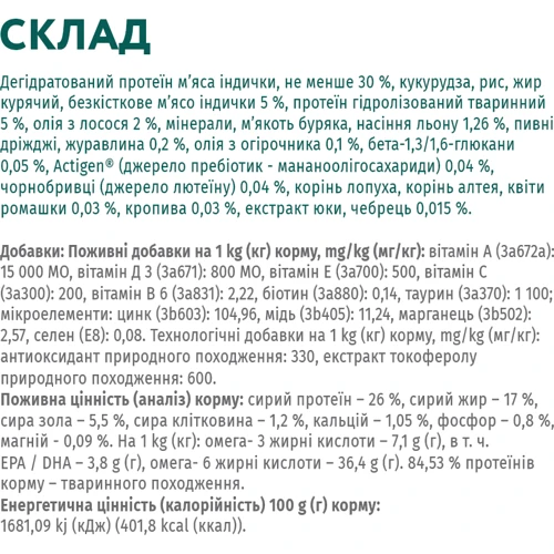 Сухой корм Optimeal Adult Medium Breed Dogs для собак средних пород с индейкой 12 кг (4820083905506): Вес упаковки 12 кг
