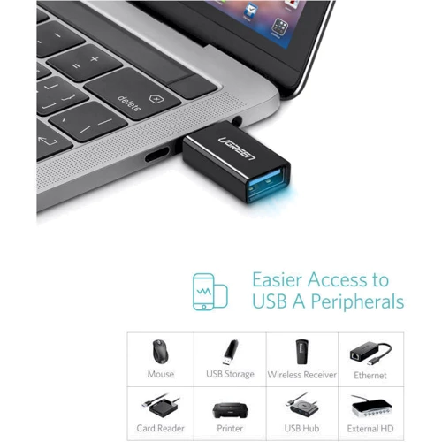 Адаптер Ugreen Adapter US173 USB-C to USB3.0 Black (20808): Інтерфейс підключення USB-C
