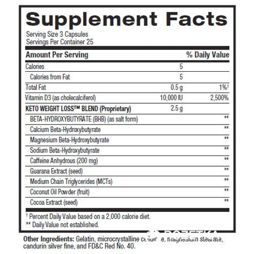 Жиросжигатель BPI Keto Weight Loss 75 capsules/25 servings//Unflavored: Пол Унисекс