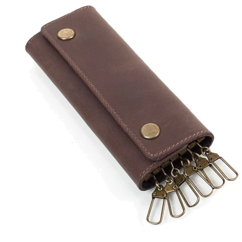 Чоловіча ключниця DNK Leather коричнева (DNK-Keys-Lcol-F): Формат гаманця вертикальний