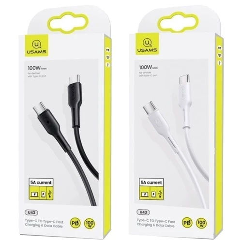 Кабель Usams Cable USB-C to USB-C PD 100W 1.2m Black (US-SJ459): Тип USB-C - USB-C