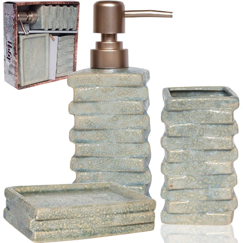 Набор аксессуаров для ванной комнаты S&T Атлантида 3 пр. (887-11-01): Тип Стакан, Мыльница, Дозатор для мыла