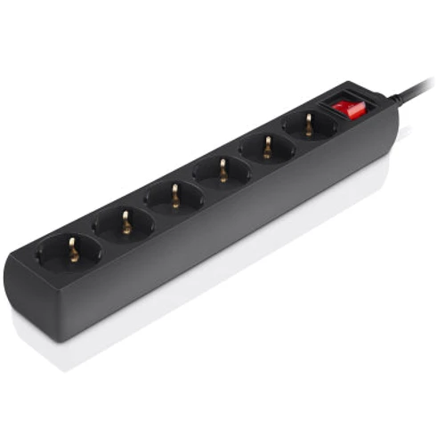 Сетевой фильтр REAL-EL RS-6 Protect M 3m, black (EL122300034): Тип подключения фильтра Евровилка