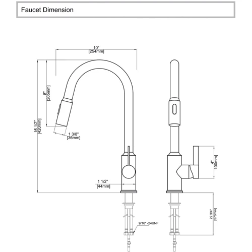Смеситель для кухни Lefton Copper Kitchen Pull-Down Faucet with 3 Water Outlet Modes-KF2204 Grey: Тип излива выдвигающийся излив