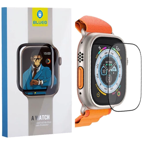 Blueo Tempered Glass Corning Gorilla 2.5D Black для Apple Watch 49mm