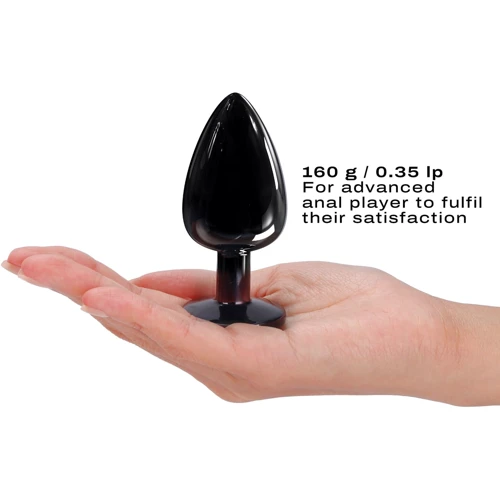 Металлическая анальная пробка с кристаллом Dorcel - Diamond Plug Black L