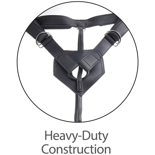 Страпон с двойным фаллоимитатором Pipdream Harness 7 Two Cocks One Hole, 17,8х4,5 см