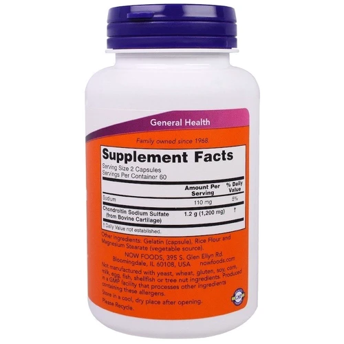 NOW Foods Chondroitin Sulfate 600 mg Capsules 120 caps: Тип Хондротин