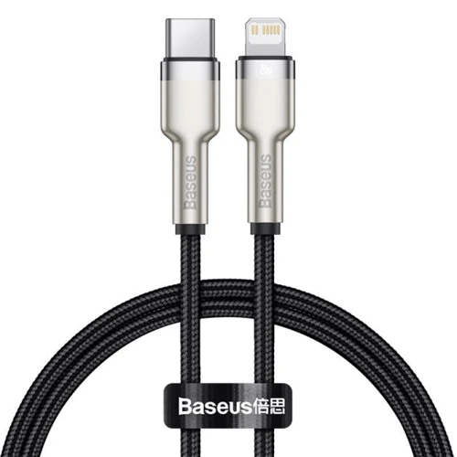 Кабель Baseus Cable USB-C to Lightning PD 20W Cafule Metal 1m Black (CATLJK-A01)