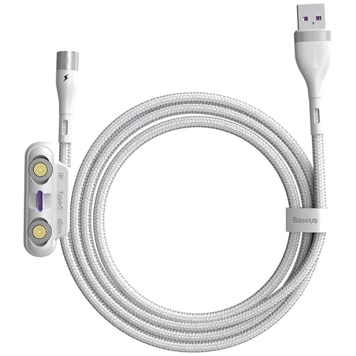 Кабель Baseus USB Cable to Lightning/microUSB/USB-C Zinc magnetic Safe Fast Charging Data 1m White (CA1T3-B02): Тип USB Cable - Lightning/microUSB/USB-C