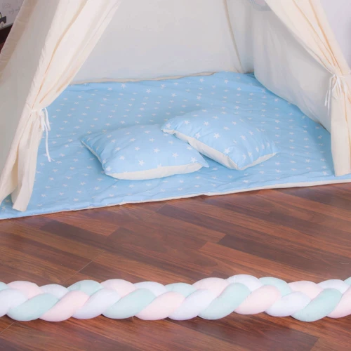 Детская палатка Springos Tipi XXL вигвам бело-голубая (TIP06)