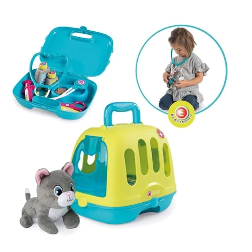 Набор Smoby по уходу за котенком с кейсом и переноской, с акс., 3+ (340300)