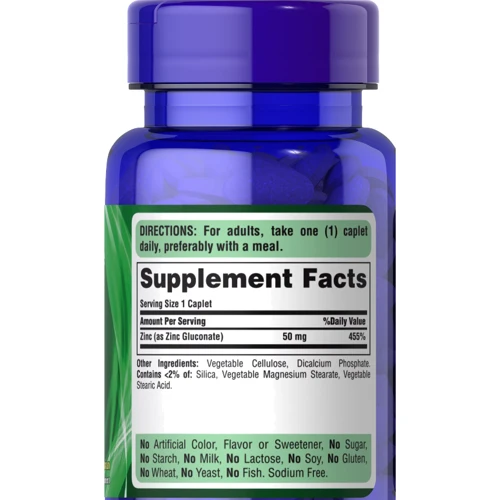 Puritan's Pride Zinc Gluconate 50mg 100tabs фото 4