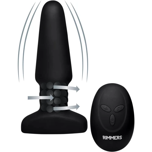 Анальная пробка с вибрацией Rimmers Slim R Smooth Rimming Plug With Remote (черный)