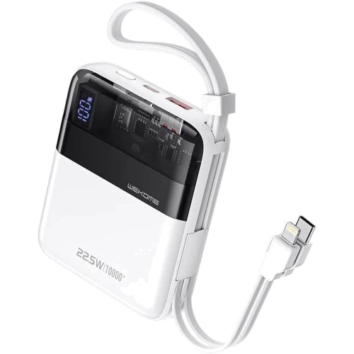 Зовнішній акумулятор WK Wekome Power Bank 10000mAh Super Charging PD20W+22.5W White+Clear (WP-309)