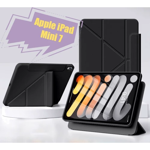Аксессуар для iPad BeCover Ultra Slim Origami Flex with Pencil mount Black for iPad Mini 7 2024 (712969): Цвет черный