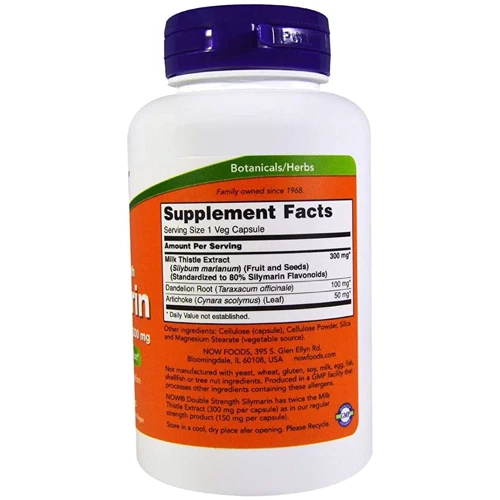 NOW Foods SILYMARIN MILK THISTLE 300 mg 100 VCAPS Сільмарін (розторопша) екстракт: Форма випуску капсули
