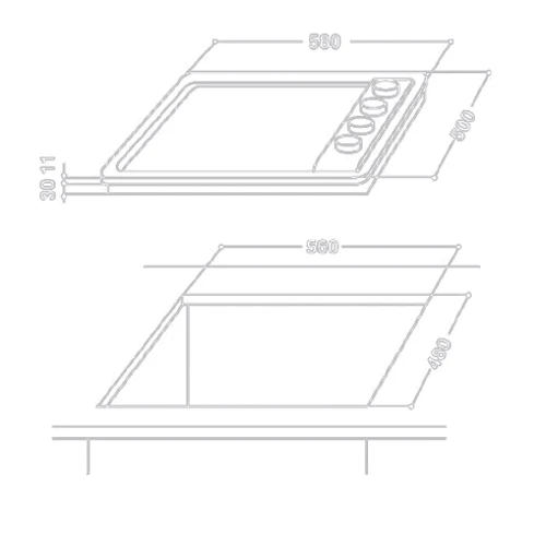 Варильна поверхня газова Whirlpool AKM 260 IX: Кількість конфорок 4