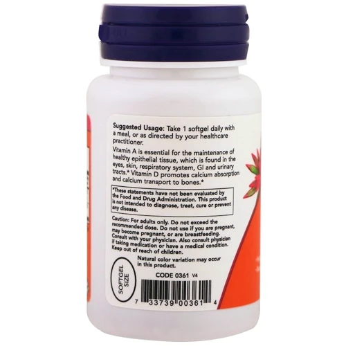 Now Foods Ultra A And D-3, 100 Softgels (NOW-00361): Форма выпуска Капсулы