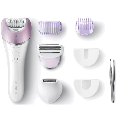 Эпилятор Philips Satinelle Advanced BRE631/00: Цвет белый/сиреневый