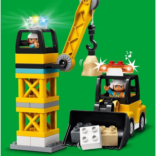 Конструктор LEGO DUPLO Подъемный кран и строительство (10933): Рекомендуемый возраст от 3 до 5 лет