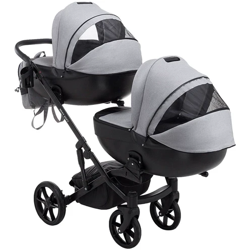 Коляска 2 в 1 для двойни Bair Next DUO Soft 10 Серый (625793): Возможность установки люльки есть