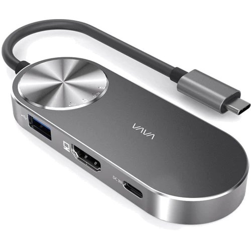 Адаптер VAVA Adapter USB-C to USB-C+2xUSB3.0+HDMI+SD HUB Grey (VA-UC005)