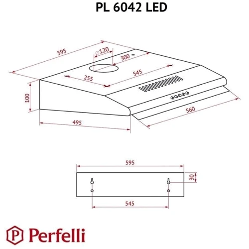 Вытяжка Perfelli PL 6042 BL LED: Тип воздухоочистителя Рециркуляция, Отвод